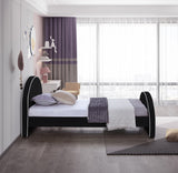 Brody Velvet / Engineered Wood / Foam Contemporary Black Velvet Twin Bed - 44" W x 83" D x 39" H