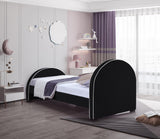 Brody Velvet / Engineered Wood / Foam Contemporary Black Velvet Twin Bed - 44" W x 83" D x 39" H