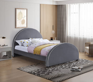 Brody Velvet / Engineered Wood / Foam Contemporary Grey Velvet Full Bed - 60.5" W x 83" D x 47.5" H