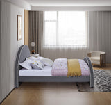 Brody Velvet / Engineered Wood / Foam Contemporary Grey Velvet Full Bed - 60.5" W x 83" D x 47.5" H