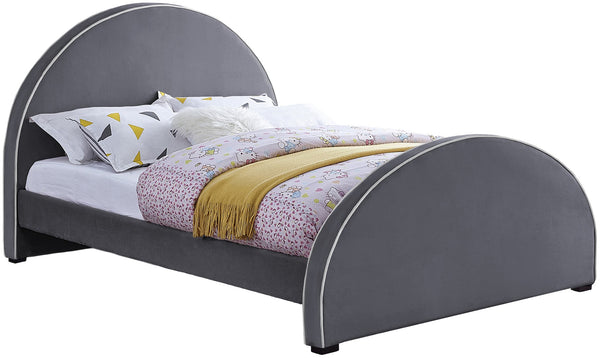Brody Velvet / Engineered Wood / Foam Contemporary Grey Velvet King Bed - 80.5" W x 88" D x 50" H