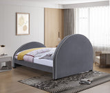 Brody Velvet / Engineered Wood / Foam Contemporary Grey Velvet King Bed - 80.5" W x 88" D x 50" H