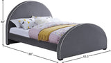 Brody Velvet / Engineered Wood / Foam Contemporary Grey Velvet Queen Bed - 65.5" W x 88" D x 49" H