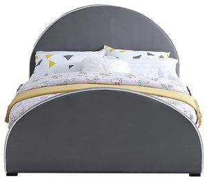 Brody Velvet / Engineered Wood / Foam Contemporary Grey Velvet Queen Bed - 65.5" W x 88" D x 49" H