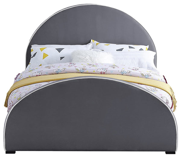 Brody Velvet / Engineered Wood / Foam Contemporary Grey Velvet Queen Bed - 65.5" W x 88" D x 49" H