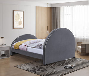 Brody Velvet / Engineered Wood / Foam Contemporary Grey Velvet Queen Bed - 65.5" W x 88" D x 49" H