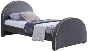 Brody Velvet / Engineered Wood / Foam Contemporary Grey Velvet Twin Bed - 44" W x 83" D x 39" H