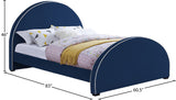 Brody Velvet / Engineered Wood / Foam Contemporary Navy Velvet Full Bed - 60.5" W x 83" D x 47.5" H