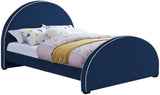 Brody Velvet / Engineered Wood / Foam Contemporary Navy Velvet Full Bed - 60.5" W x 83" D x 47.5" H