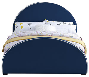 Brody Velvet / Engineered Wood / Foam Contemporary Navy Velvet Full Bed - 60.5" W x 83" D x 47.5" H