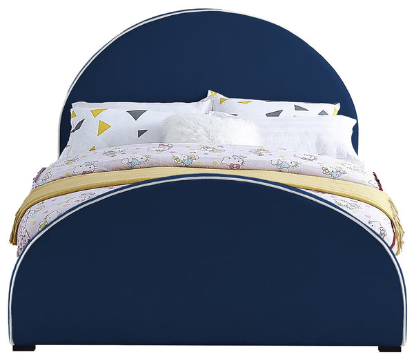Brody Velvet / Engineered Wood / Foam Contemporary Navy Velvet Full Bed - 60.5" W x 83" D x 47.5" H