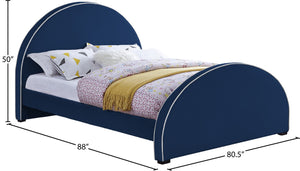 Brody Velvet / Engineered Wood / Foam Contemporary Navy Velvet King Bed - 80.5" W x 88" D x 50" H