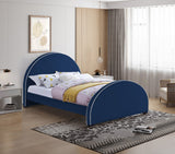Brody Velvet / Engineered Wood / Foam Contemporary Navy Velvet King Bed - 80.5" W x 88" D x 50" H