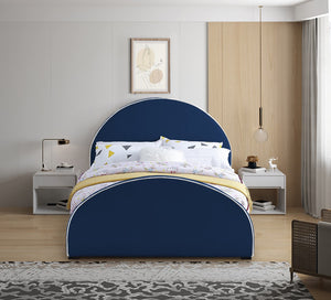 Brody Velvet / Engineered Wood / Foam Contemporary Navy Velvet King Bed - 80.5" W x 88" D x 50" H