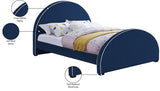 Brody Velvet / Engineered Wood / Foam Contemporary Navy Velvet Queen Bed - 65.5" W x 88" D x 49" H