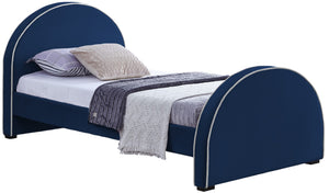 Brody Velvet / Engineered Wood / Foam Contemporary Navy Velvet Twin Bed - 44" W x 83" D x 39" H