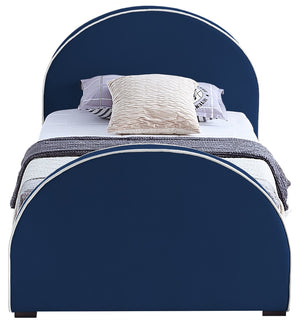 Brody Velvet / Engineered Wood / Foam Contemporary Navy Velvet Twin Bed - 44" W x 83" D x 39" H