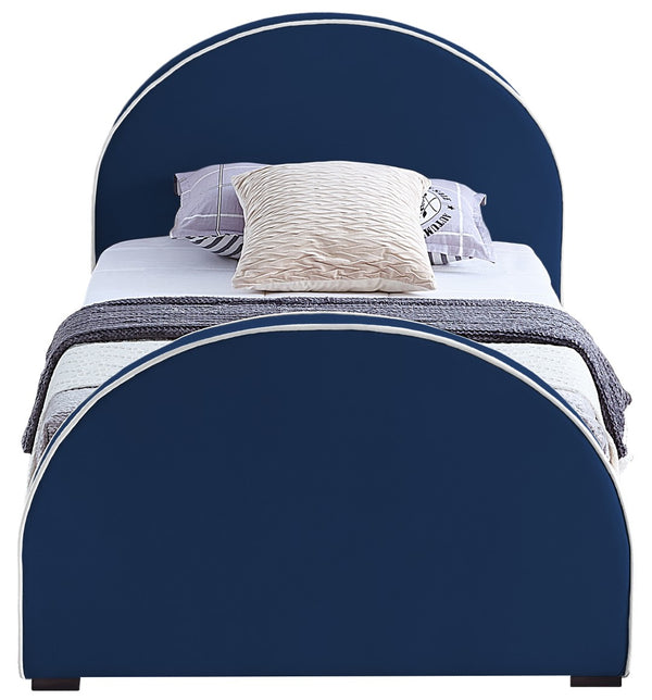 Brody Velvet / Engineered Wood / Foam Contemporary Navy Velvet Twin Bed - 44" W x 83" D x 39" H