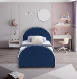 Brody Velvet / Engineered Wood / Foam Contemporary Navy Velvet Twin Bed - 44" W x 83" D x 39" H