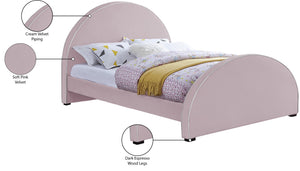 Brody Velvet / Engineered Wood / Foam Contemporary Pink Velvet Full Bed - 60.5" W x 83" D x 47.5" H