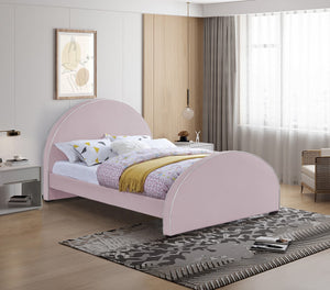 Brody Velvet / Engineered Wood / Foam Contemporary Pink Velvet Full Bed - 60.5" W x 83" D x 47.5" H