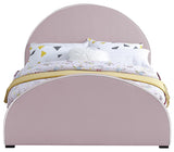 Brody Velvet / Engineered Wood / Foam Contemporary Pink Velvet Full Bed - 60.5" W x 83" D x 47.5" H