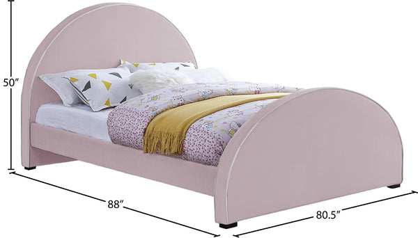 Brody Velvet / Engineered Wood / Foam Contemporary Pink Velvet King Bed - 80.5" W x 88" D x 50" H