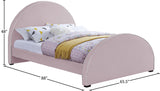 Brody Velvet / Engineered Wood / Foam Contemporary Pink Velvet Queen Bed - 65.5" W x 88" D x 49" H