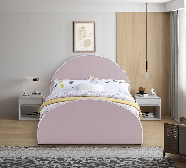 Brody Velvet / Engineered Wood / Foam Contemporary Pink Velvet Queen Bed - 65.5" W x 88" D x 49" H