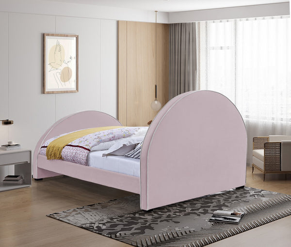 Brody Velvet / Engineered Wood / Foam Contemporary Pink Velvet Queen Bed - 65.5" W x 88" D x 49" H