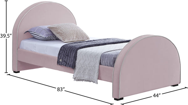 Brody Velvet / Engineered Wood / Foam Contemporary Pink Velvet Twin Bed - 44" W x 83" D x 39" H
