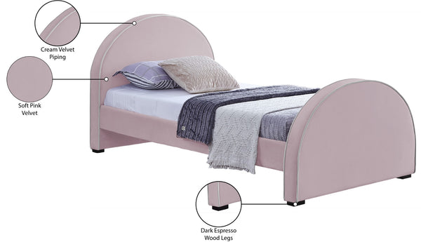 Brody Velvet / Engineered Wood / Foam Contemporary Pink Velvet Twin Bed - 44" W x 83" D x 39" H