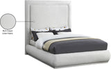 Brooke Linen Textured Fabric / Engineered Wood / Foam Mid Century Modern Cream Linen Textured Fabric King Bed - 85.5" W x 89" D x 72"H