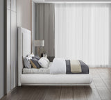 Brooke Linen Textured Fabric / Engineered Wood / Foam Mid Century Modern Cream Linen Textured Fabric Queen Bed - 70" W x 89" D x 72" H