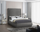 Brooke Linen Textured Fabric / Engineered Wood / Foam Mid Century Modern Grey Linen Textured Fabric Queen Bed - 70" W x 89" D x 72" H