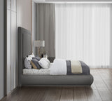 Brooke Linen Textured Fabric / Engineered Wood / Foam Mid Century Modern Grey Linen Textured Fabric Queen Bed - 70" W x 89" D x 72" H