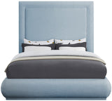 Brooke Linen Textured Fabric / Engineered Wood / Foam Mid Century Modern Light Blue Linen Textured Fabric King Bed - 85.5" W x 89" D x 72"H