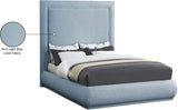 Brooke Linen Textured Fabric / Engineered Wood / Foam Mid Century Modern Light Blue Linen Textured Fabric Queen Bed - 70" W x 89" D x 72" H