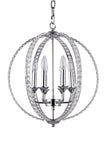 Bethel Chrome chandelier in Metal & Crystal