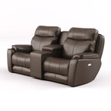 Southern Motion Showstopper 736-78-95P NL Transitional  Leather Power Headrest Reclining Console Loveseat with SoCozi Massage 736-78-95P 957-18