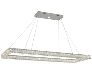 Bethel Chrome LED Chandelier in Metal & Crystal