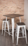 Oregon Industrial Table in Vintage White and Espresso LumiSource