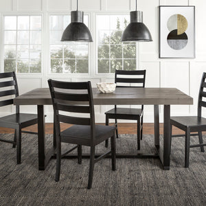 Walker Edison Farmhouse Dining Set Grey/Black