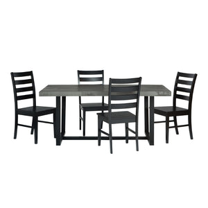 Walker Edison Farmhouse Dining Set Grey/Black