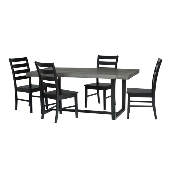 Walker Edison Farmhouse Dining Set Grey/Black