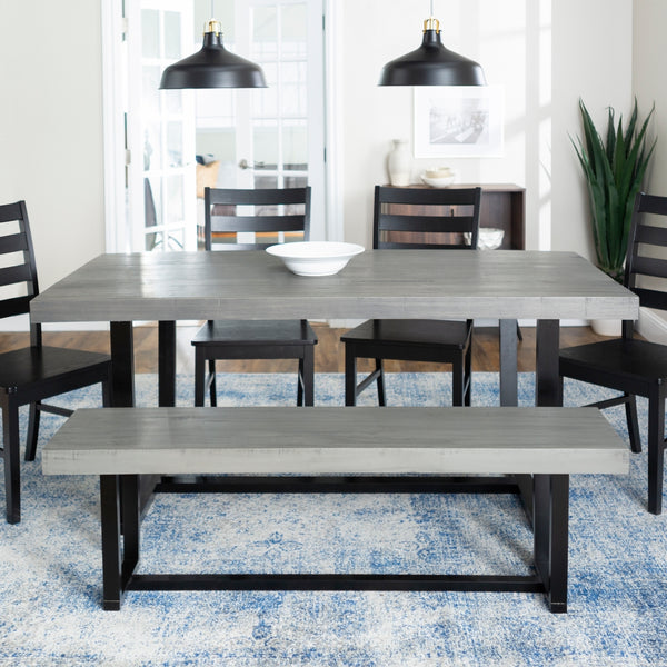 Walker Edison Farmhouse Dining Set Grey/Black