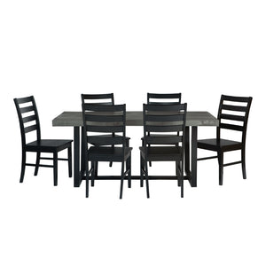 Walker Edison Farmhouse Dining Set Grey/Black