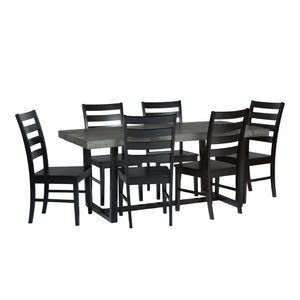 Walker Edison Farmhouse Dining Set Grey/Black