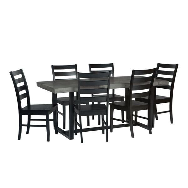 Walker Edison Farmhouse Dining Set Grey/Black