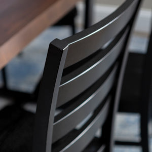 Walker Edison Farmhouse Dining Set Mahogany/Black